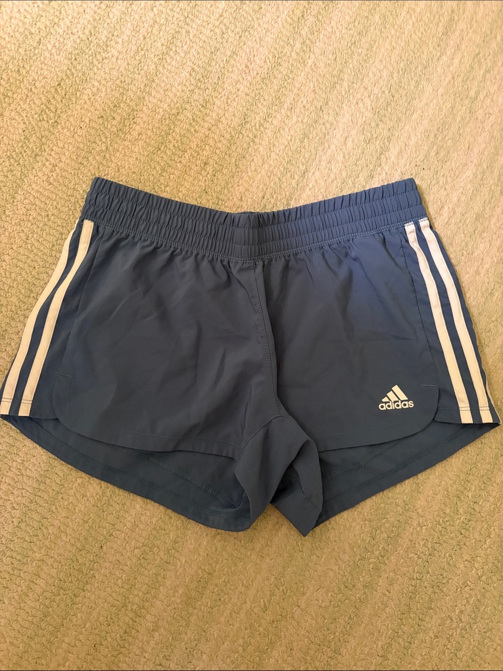 adidas Blue Athletic Shorts with White Stripes
